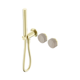 Nero Serenity Progressive Shower System Brushed Gold - Rome Travertine Handle & Slim Shower