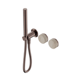 Nero Serenity Progressive Shower System Brushed Bronze - Rome Travertine Handle & Slim Shower