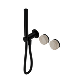 Nero Serenity Progressive Shower System Matte Black - Rome Travertine Handle & Slim Shower