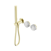 Nero Serenity Progressive Shower System Brushed Gold - Arabescato Corchia Handle & Slim Shower