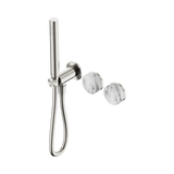 Nero Serenity Progressive Shower System Brushed Nickel - Arabescato Corchia Handle & Slim Shower