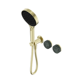 Nero Serenity Progressive Shower System Brushed Gold - Verde Alpi Handle & Serenity Hand Shower
