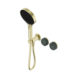 Nero Serenity Progressive Shower System Brushed Gold - Verde Alpi Handle & Serenity Hand Shower