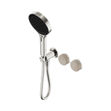 Nero Serenity Progressive Shower System Brushed Nickel - Rome Travertine Handle & Serenity Hand Shower