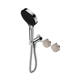 Nero Serenity Progressive Shower System Chrome - Rome Travertine Handle & Serenity Hand Shower