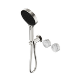 Nero Serenity Progressive Shower System Brushed Nickel - Arabescato Corchia Handle & Serenity Hand Shower