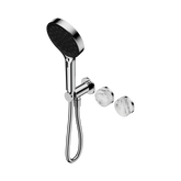 Nero Serenity Progressive Shower System Chrome - Arabescato Corchia Handle & Serenity Hand Shower