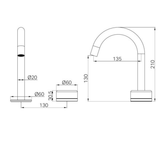 Serenity Progressive Basin Nero Mixer Arc Spout With Verde Alpi Handle - Brushed Nickel