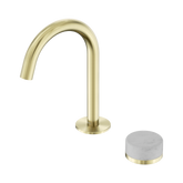 Serenity Progressive Basin Nero Mixer Arc Spout With Carrara Handle - Brushed Gold