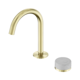 Serenity Progressive Basin Nero Mixer Arc Spout With Carrara Handle - Brushed Gold
