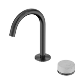 Nero Serenity Progressive Basin Mixer Arc Spout Gunmetal - Carrara Handle