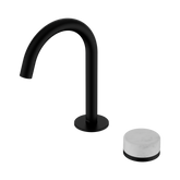 Nero Serenity Progressive Basin Mixer Arc Spout Matte Black - Carrara Handle
