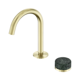 Serenity Progressive Basin Nero Mixer Arc Spout With Verde Alpi Handle - Brushed Gold