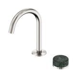 Serenity Progressive Basin Nero Mixer Arc Spout With Verde Alpi Handle - Brushed Nickel