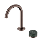 Serenity Progressive Basin Nero Mixer Arc Spout With Verde Alpi Handle - Brushed Bronze