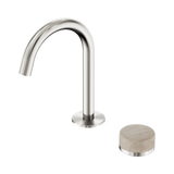 Serenity Progressive Basin Nero Mixer Arc Spout With Rome Travertine Handle - Brushed Nickel