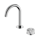Nero Serenity Progressive Basin Mixer Arc Spout Chrome - Arabescato Corchia Handle