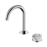 Nero Serenity Progressive Basin Mixer Arc Spout Chrome - Arabescato Corchia Handle