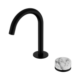 Nero Serenity Progressive Basin Mixer Arc Spout Matte Black - Arabescato Corchia Handle