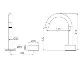 Nero Serenity Progressive Basin Mixer Arc Spout Brushed Bronze - Metal Handle