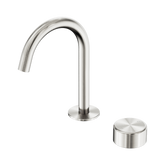 Nero Serenity Progressive Basin Mixer Arc Spout Brushed Nickel - Metal Handle