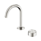 Nero Serenity Progressive Basin Mixer Arc Spout Brushed Nickel - Metal Handle