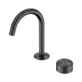 Nero Serenity Progressive Basin Mixer Arc Spout Gunmetal - Metal Handle