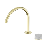Serenity Progressive Bath/Kitchen Nero Mixer Arc Spout With Carrara Handle - Brushed Gold