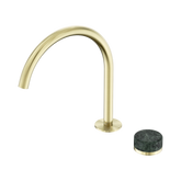 Nero Serenity Progressive Bath/Kitchen Mixer Arc Spout Brushed Gold - Verde Alpi Handle
