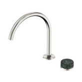 Nero Serenity Progressive Bath/Kitchen Mixer Arc Spout Brushed Nickel - Verde Alpi Handle