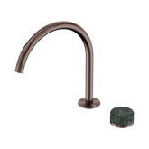 Nero Serenity Progressive Bath/Kitchen Mixer Arc Spout Brushed Bronze - Verde Alpi Handle
