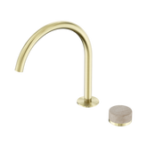 Nero Serenity Progressive Bath/Kitchen Mixer Arc Spout - Brushed Gold Rome Travertine Handle
