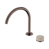 Nero Serenity Progressive Bath/Kitchen Mixer Arc Spout Brushed Bronze - Rome Travertine Handle