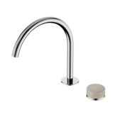 Nero Serenity Progressive Bath/Kitchen Mixer Arc Spout Chrome - Rome Travertine Handle