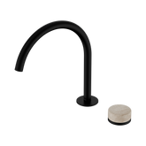 Nero Serenity Progressive Bath/Kitchen Mixer Arc Spout Matte Black - Rome Travertine Handle