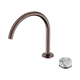 Nero Serenity Progressive Bath/Kitchen Mixer Arc Spout Brushed Bronze - Arabescato Corchia Handle