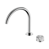 Nero Serenity Progressive Bath/Kitchen Mixer Arc Spout Chrome - Arabescato Corchia Handle