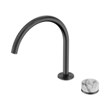 Nero Serenity Progressive Bath/Kitchen Mixer Arc Spout Gunmetal - Arabescato Corchia Handle