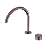 Nero Serenity Progressive Bath/Kitchen Mixer Arc Spout Brushed Bronze - Metal Handle