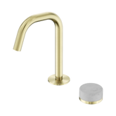 Nero Serenity Progressive Basin Mixer Edge Spout Brushed Gold - Carrara Handle