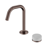 Nero Serenity Progressive Basin Mixer Edge Spout Brushed Bronze - Carrara Handle