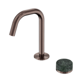 Nero Serenity Progressive Basin Mixer Edge Spout Brushed Bronze - Verde Alpi Handle