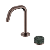 Nero Serenity Progressive Basin Mixer Edge Spout Brushed Bronze - Verde Alpi Handle