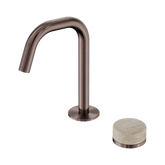 Nero Serenity Progressive Basin Mixer Edge Spout Brushed Bronze - Rome Travertine Handle
