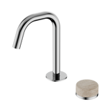 Nero Serenity Progressive Basin Mixer Edge Spout Chrome - Rome Travertine Handle