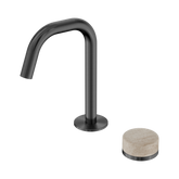 Nero Serenity Progressive Basin Mixer Edge Spout Gunmetal - Rome Travertine Handle