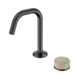 Nero Serenity Progressive Basin Mixer Edge Spout Gunmetal - Rome Travertine Handle
