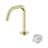 Nero Serenity Progressive Basin Mixer Edge Spout Brushed Gold - Arabescato Corchia Handle