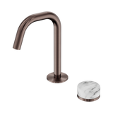 Nero Serenity Progressive Basin Mixer Edge Spout Brushed Bronze - Arabescato Corchia Handle