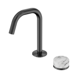 Nero Serenity Progressive Basin Mixer Edge Spout Gunmetal - Arabescato Corchia Handle